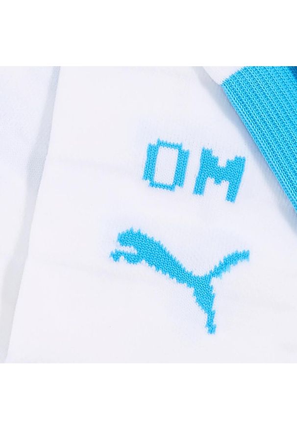 Puma - Męskie skarpety Olympique Marsylia 25/26 PUMA White Bleu Azur Blue. Kolor: niebieski, wielokolorowy, biały. Sport: piłka nożna
