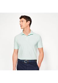 INESIS - Koszulka polo do golfa z krótkim rękawem męska Inesis MW500. Typ kołnierza: golf, polo. Kolor: wielokolorowy, niebieski, zielony. Materiał: bawełna, materiał, poliester. Długość rękawa: krótki rękaw. Długość: krótkie. Wzór: ze splotem. Styl: klasyczny