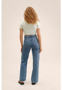 mango - Mango jeansy Cutout damskie high waist. Stan: podwyższony. Kolor: niebieski #4