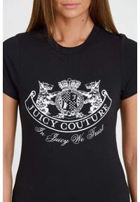 Juicy Couture - JUICY COUTURE Czarny t-shirt Enzo Dog Crest. Kolor: czarny