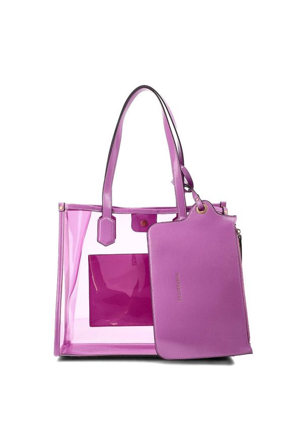 Fioletowa Torebka Hispanitas Stylowa Shopperka Damska. Kolor: fioletowy. Wzór: aplikacja. Styl: elegancki