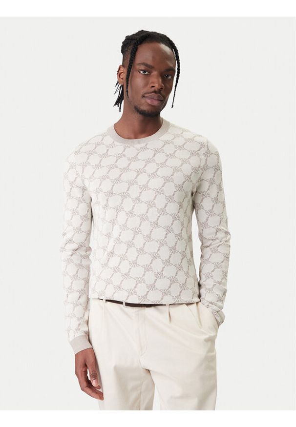 JOOP! Sweter 13Ravorono 10100436 30102137 Écru Regular Fit. Materiał: bawełna