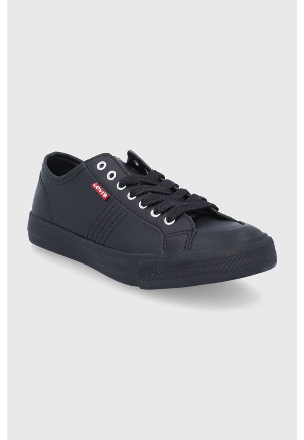 Levi's® - Levi's - Tenisówki. Okazja: na spotkanie biznesowe. Nosek buta: okrągły. Zapięcie: sznurówki. Kolor: czarny. Materiał: guma. Styl: biznesowy