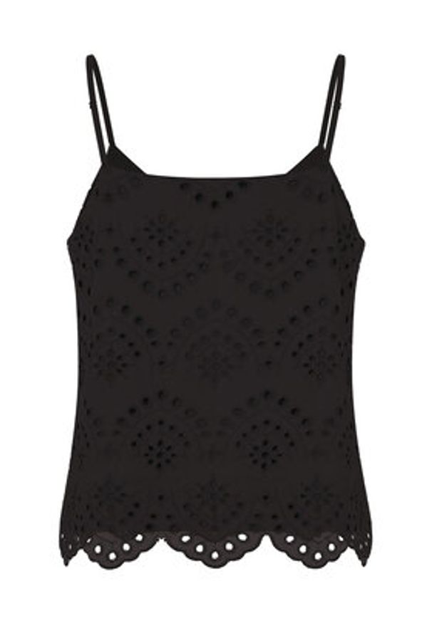Pieces Top Vilde 17156563 Czarny Regular Fit. Kolor: czarny. Materiał: bawełna