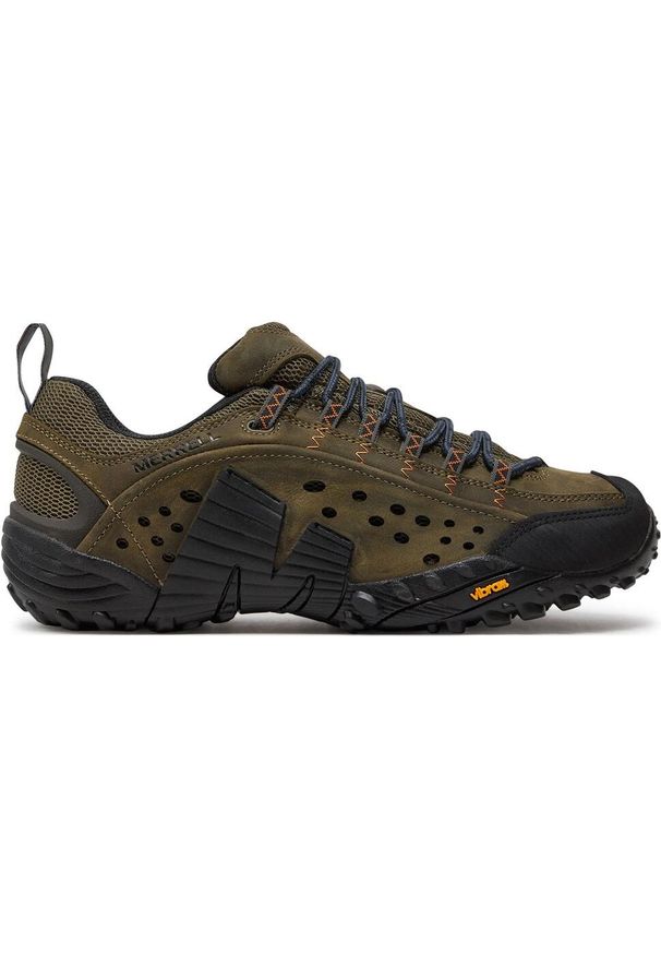 Buty Trekkingowe Męskie Merrell Intercept. Okazja: na co dzień. Kolor: zielony. Materiał: skóra