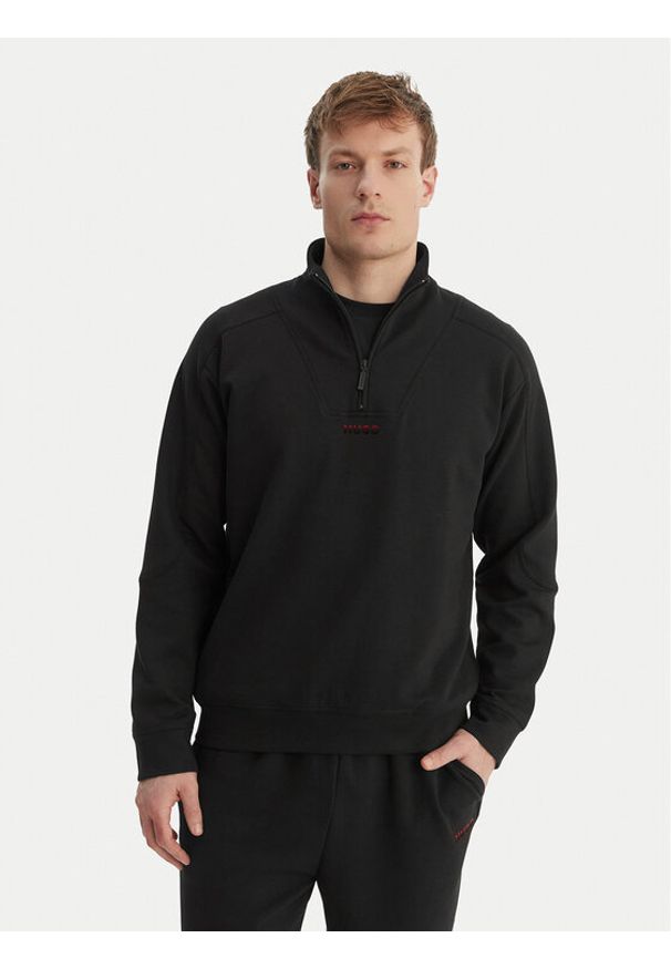 Hugo - HUGO Bluza Atlas 50557016 Czarny Regular Fit. Kolor: czarny. Materiał: bawełna