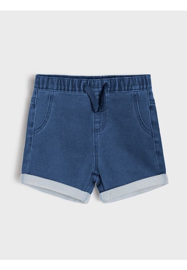 Sinsay - Szorty jeansowe - granatowy. Kolor: niebieski. Materiał: jeans