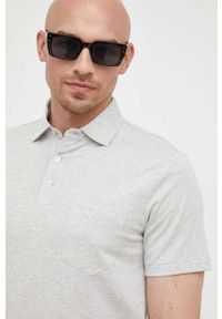 Polo Ralph Lauren polo z domieszką lnu kolor szary gładki. Typ kołnierza: polo. Kolor: szary. Materiał: len. Długość rękawa: krótki rękaw. Długość: krótkie. Wzór: gładki #2