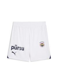 Puma - Męskie szorty Fenerbahçe SK 24/25 PUMA White Blue Violet. Kolor: biały, wielokolorowy, niebieski, fioletowy. Sport: piłka nożna