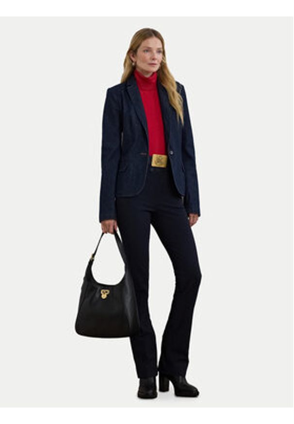 Lauren Ralph Lauren - LAUREN RALPH LAUREN Marynarka 200957636001 Granatowy Straight Fit. Kolor: niebieski. Materiał: bawełna