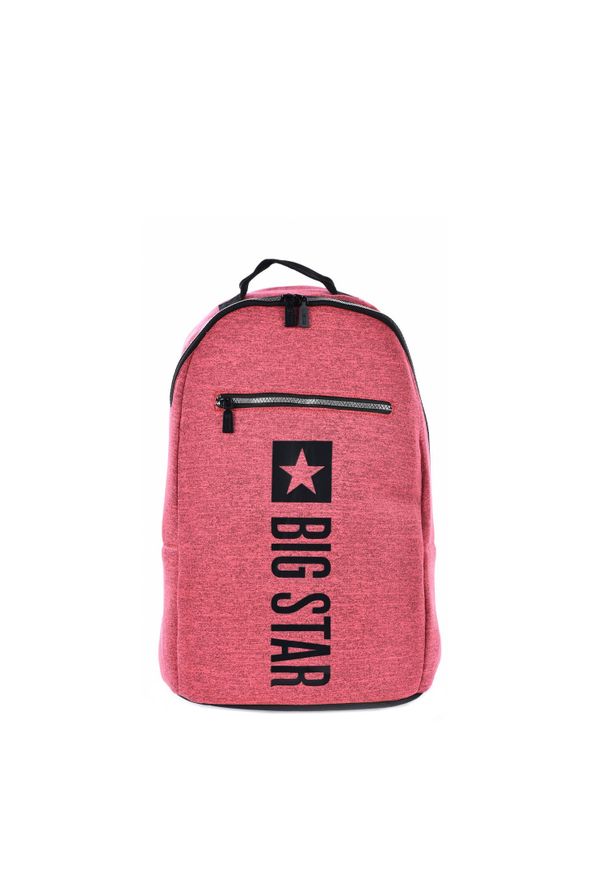 Big Star Accessories - Plecak damski Big Star, materiał tekstylny z pojemną komorą główną kieszenią zapinaną na zamek oraz wzmocnionymi uchwytami paskiem do przenoszenia i. Kolor: czerwony. Materiał: materiał. Wzór: melanż. Styl: casual, sportowy