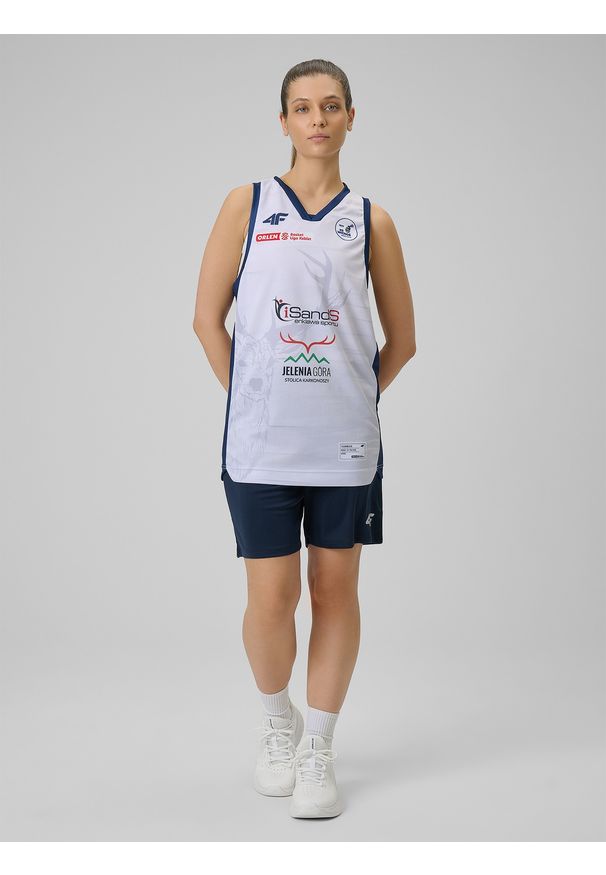4f - 4F Koszulka meczowa replika domowa z sezonu 2025/26 damska 4F x Isands Wichoś Jelenia Góra - biała 3XL. Kolor: biały. Materiał: skóra, dzianina. Wzór: nadruk. Sport: fitness