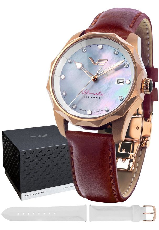 Zegarek damski Vostok Europe VS42-125B754 czerwony. Kolor: czerwony