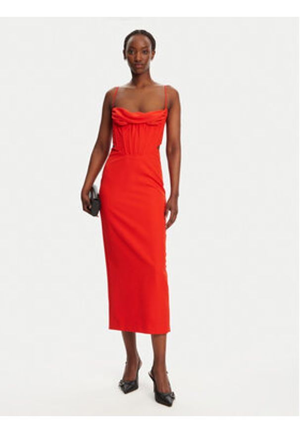 BARDOT - Bardot Sukienka koktajlowa Martini 58535DB Czerwony Slim Fit. Kolor: czerwony. Materiał: syntetyk. Styl: wizytowy