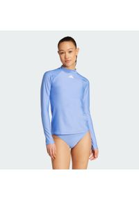 Adidas - Koszulka Long Sleeves Rashguard. Kolor: biały, wielokolorowy, niebieski. Materiał: materiał