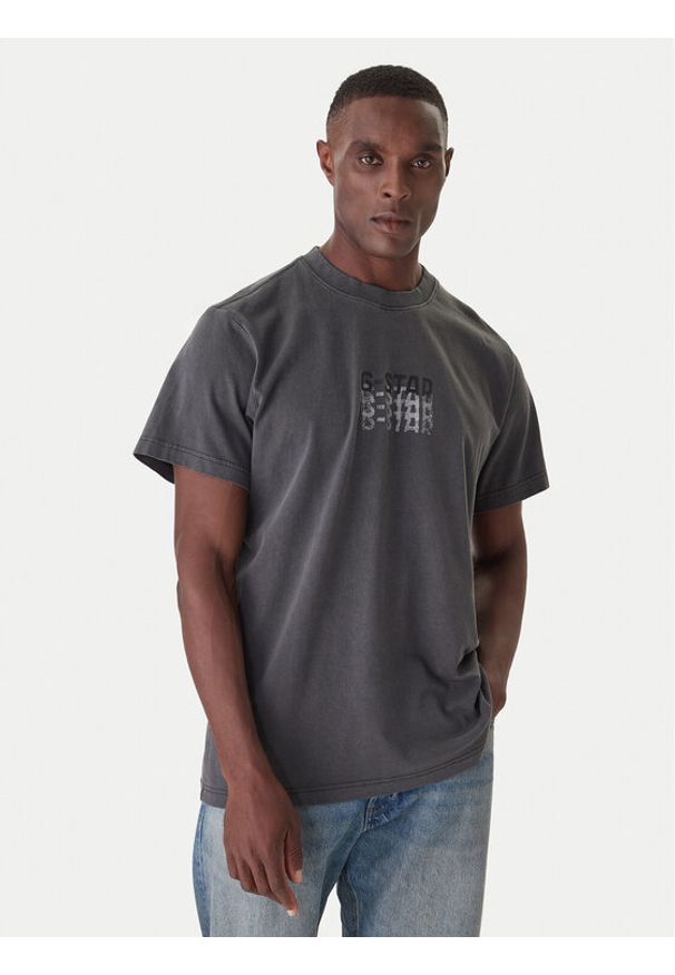 G-Star RAW - G-Star Raw T-Shirt Multi Logo D26049-C756 Niebieski Loose Fit. Kolor: niebieski. Materiał: bawełna