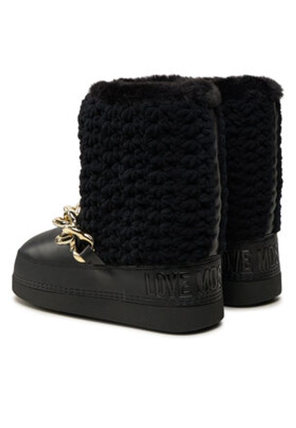 Love Moschino - LOVE MOSCHINO Śniegowce JA24322G0LISI000 Czarny. Kolor: czarny. Materiał: materiał