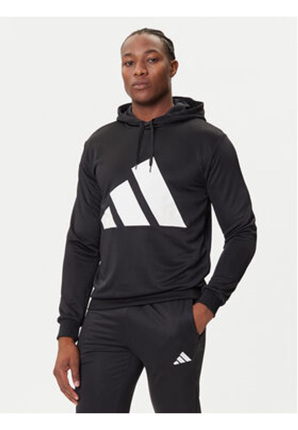 Adidas - adidas Dres Big Logo French Terry JX5551 Czarny Regular Fit. Kolor: czarny. Materiał: syntetyk, bawełna