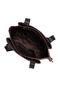 Wittchen - Torebka shopperka ze skóry z zakładkami. Kolor: brązowy. Wzór: haft. Dodatki: z haftem. Materiał: skórzane. Rozmiar: duże. Styl: elegancki #3
