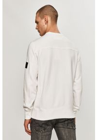 Calvin Klein Jeans - Bluza bawełniana. Okazja: na co dzień. Typ kołnierza: bez kaptura. Kolor: biały. Materiał: bawełna. Wzór: gładki. Styl: casual #3