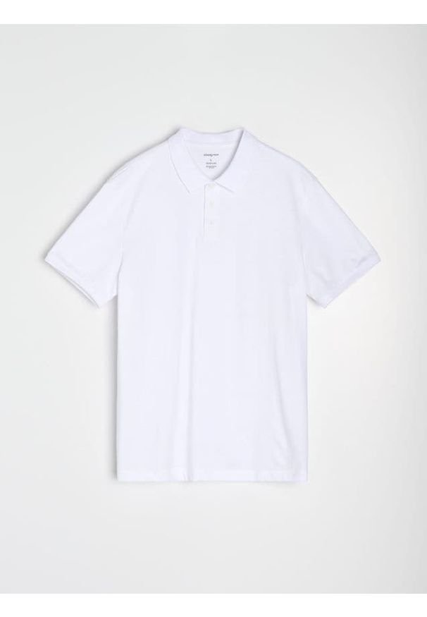 Sinsay - Koszulka polo - biały. Typ kołnierza: polo. Kolor: biały