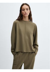 mango - Mango Bluza Pique 67080453 Khaki Regular Fit. Kolor: brązowy. Materiał: syntetyk #1