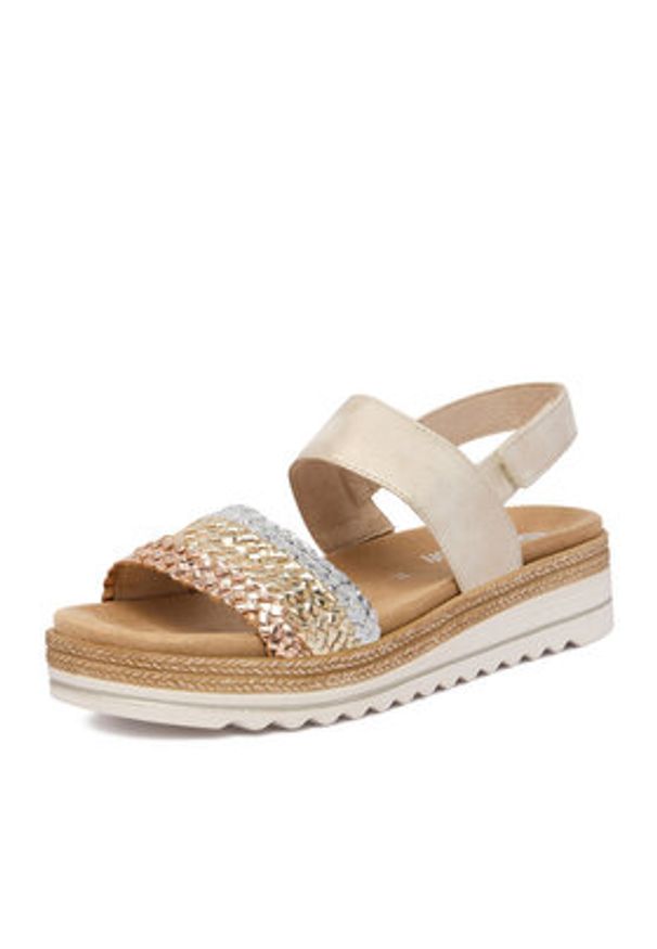 Remonte Sandały CEO-D0Q56-90 Złoty. Kolor: złoty. Materiał: skóra