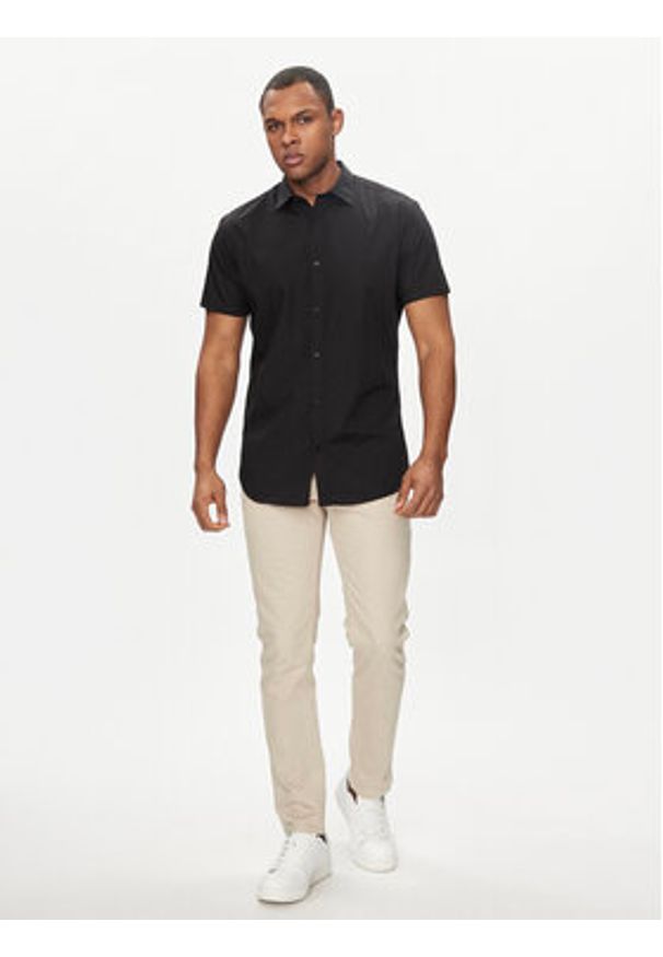 Jack & Jones - Jack&Jones Koszula Joe 12195062 Czarny Slim Fit. Kolor: czarny. Materiał: bawełna