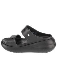 Sandały Crocs Classic Crush Z Kapciami Damskie. Kolor: czarny. Materiał: materiał, syntetyk