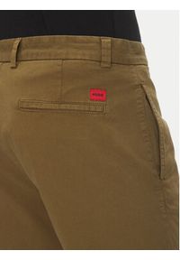 Hugo - HUGO Chinosy 50530886 Zielony Slim Fit. Kolor: zielony. Materiał: bawełna #5