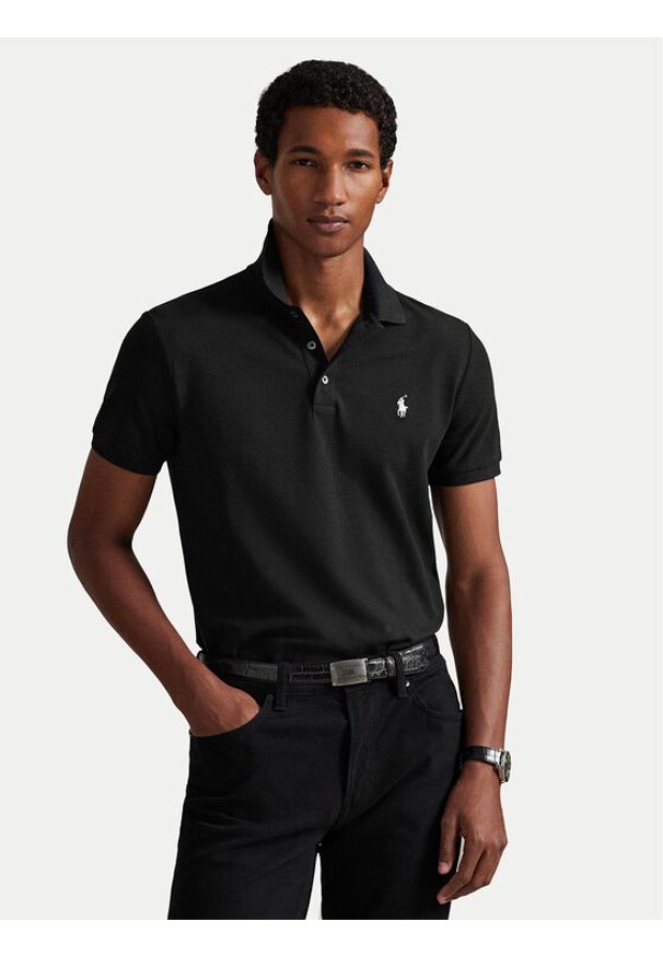 Polo Ralph Lauren Polo 710941439038 Czarny Custom Slim Fit. Typ kołnierza: polo. Kolor: czarny. Materiał: bawełna