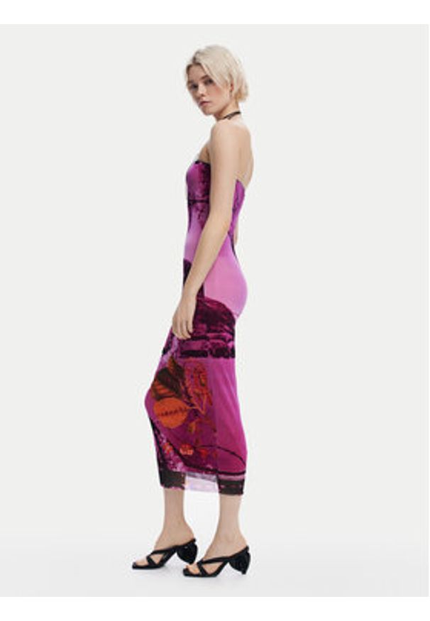 Desigual Sukienka letnia Lakecomo 25SWVK39 Różowy Slim Fit. Kolor: różowy. Materiał: syntetyk. Sezon: lato