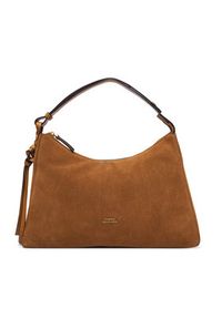 TOMMY HILFIGER - Tommy Hilfiger Torebka Th Statement Shoulder Bag Suede AW0AW18824 Brązowy. Kolor: brązowy. Materiał: skórzane, zamszowe #4