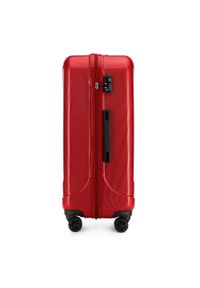 Wittchen - Duża walizka z polikarbonu żłobiona. Kolor: czerwony. Materiał: guma #9
