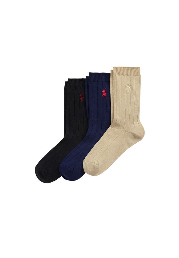 Zestaw 3 par wysokich skarpet dziecięcych Polo Ralph Lauren. Wzór: kolorowy