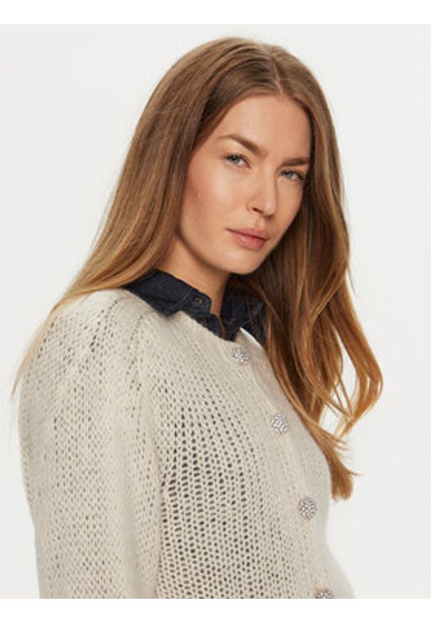 ViCOLO Kardigan 33013S Écru Regular Fit. Materiał: syntetyk