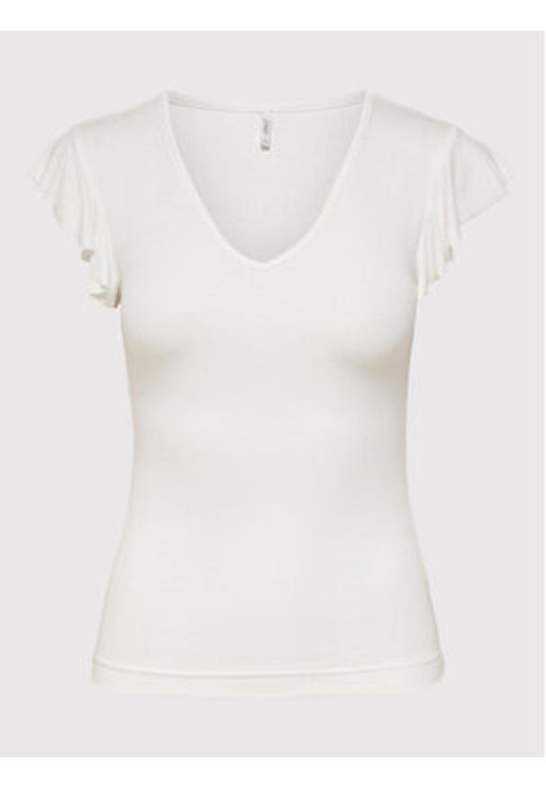 only - ONLY Bluzka Belia 15227187 Biały Regular Fit. Kolor: biały. Materiał: wiskoza