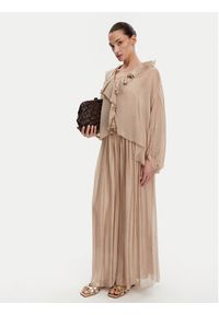 ViCOLO Bluzka TD0019 Beżowy Oversize. Kolor: beżowy. Materiał: jedwab, wiskoza #3