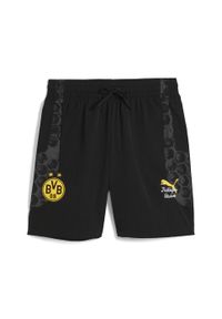 Puma - Męskie szorty podróżne KID SUPER × BORUSSIA DORTMUND PUMA Black Faster Yellow. Kolor: żółty, wielokolorowy, czarny. Sezon: lato