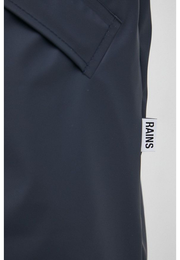 Rains kurtka 12020 Long Jacket kolor granatowy przejściowa. Kolor: niebieski. Materiał: tkanina. Wzór: gładki