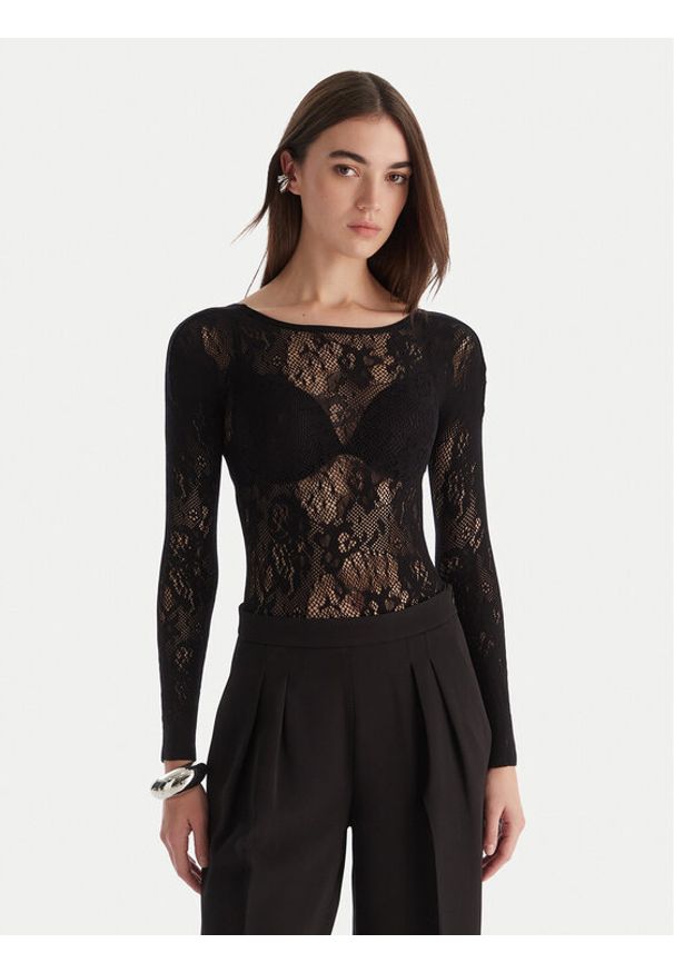 Patrizia Pepe Body 2M4484/J344-K103 Czarny Slim Fit. Kolor: czarny. Materiał: syntetyk