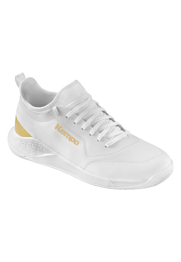 KEMPA - Dziecięce buty halowe Kempa Kourtfly Glory. Kolor: wielokolorowy, biały, żółty. Sport: piłka ręczna