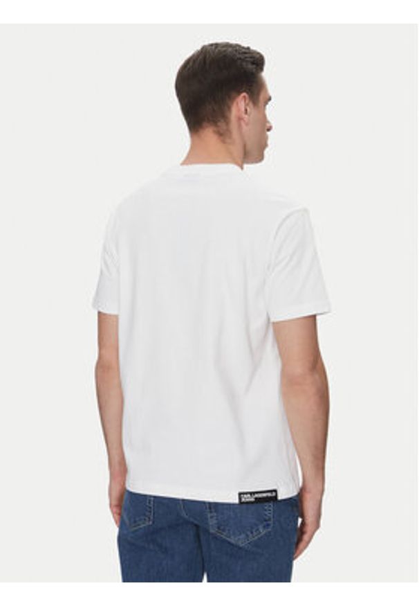 Karl Lagerfeld Jeans T-Shirt A2M17038 Biały Regular Fit. Kolor: biały. Materiał: bawełna