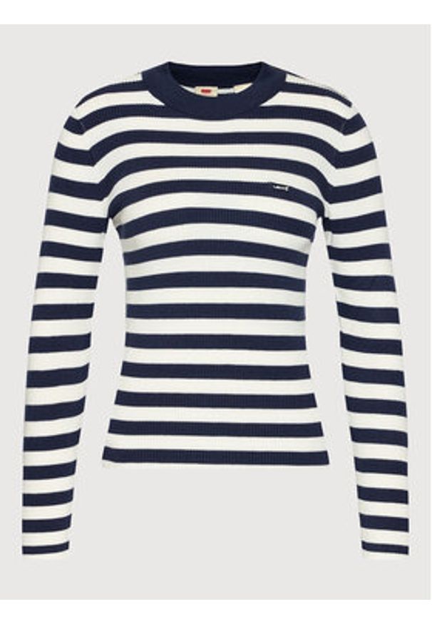 Levi's® Sweter Sweat A0719-0003 Granatowy Slim Fit. Kolor: niebieski. Materiał: syntetyk