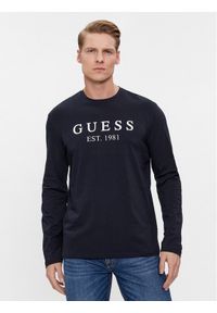 Guess Longsleeve U4RI11 K6YW0 Granatowy Regular Fit. Kolor: niebieski. Materiał: bawełna. Długość rękawa: długi rękaw