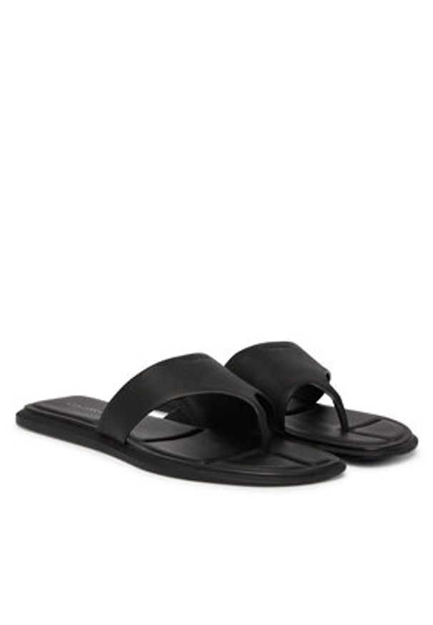 Calvin Klein Japonki Leather Toe Post Sandals HW0HW02866 Czarny. Kolor: czarny. Materiał: skóra