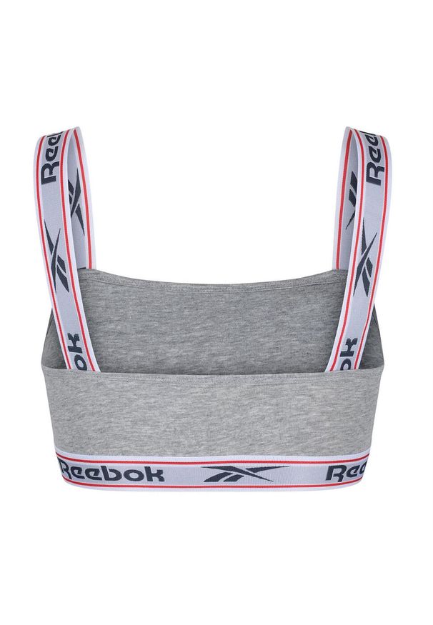 Reebok - Biustonosz Sportowy Damski Krystal. Kolor: szary. Styl: sportowy