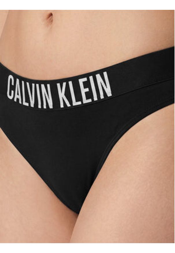 Calvin Klein Swimwear Dół od bikini LV00Q61221 Czarny. Kolor: czarny. Materiał: syntetyk