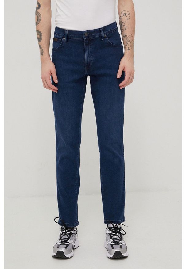 Wrangler jeansy TEXAS TAPER BLUE GAMBIT męskie. Kolor: niebieski