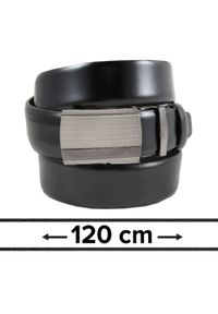 Victorio - Pasek Czarny do Spodni 120 cm, Automatyczna Klamra, Skórzany, Elegancki -VICTORIO. Kolor: czarny. Materiał: skóra. Styl: elegancki
